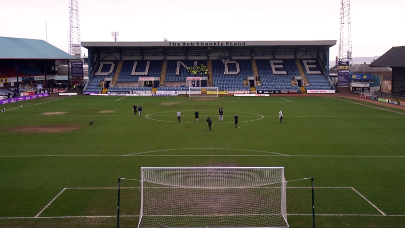 The pitch at the Scot Foam Stadium at Dens Park, Dundee last month
