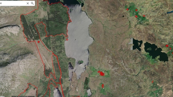 A Coillte map showing the area for the proposed forest and bogland project