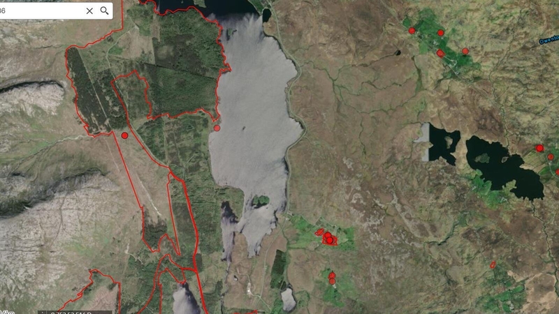 A Coillte map showing the area for the proposed forest and bogland project