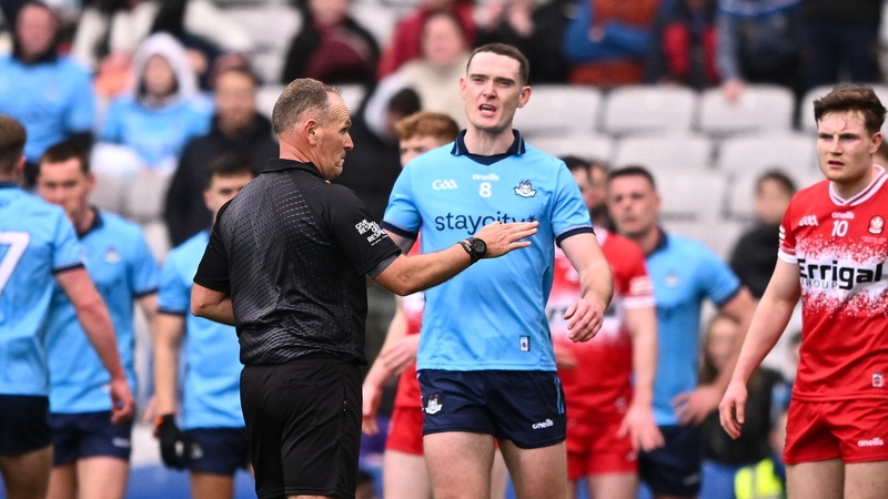 Brian Fenton was shown a straight red card by referee Conor Lane