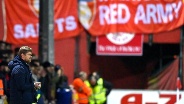 Shelbourne manager Damien Duff during a March fixture at Richmond Park