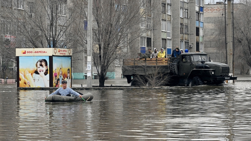 Fast-rising temperatures have caused snow and ice to melt rapidly, causing a number of major rivers that cross Russia and Kazakhstan to overflow
