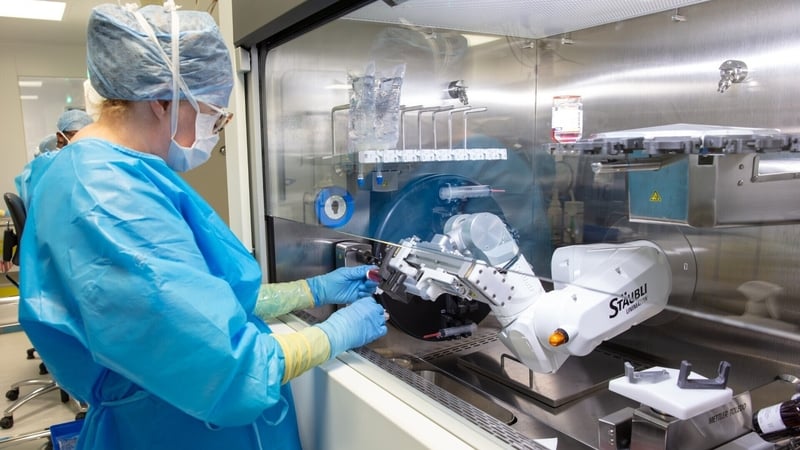 The first patient has received her treatment made by the new robot at the Trinity St James's Cancer Institute on the hospital campus