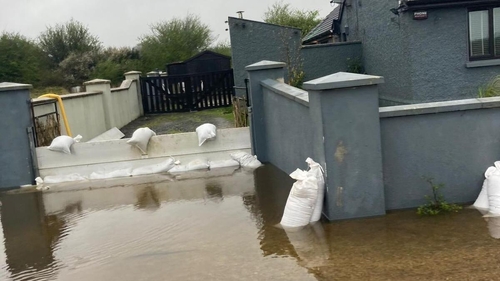 A view of one of the houses affected by flooding