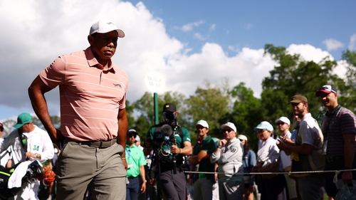 Tiger Woods on the opening day at Augusta National