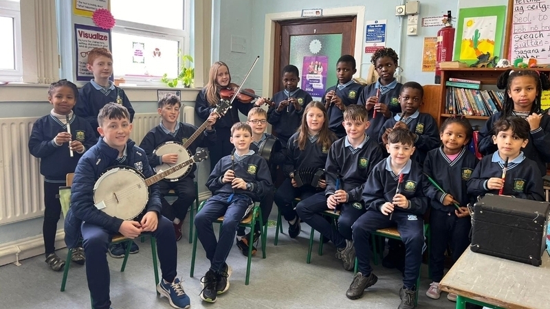 The pupils from Burrane NS love their music!