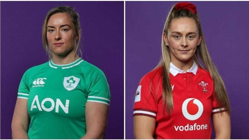 Ireland co-captain Edel McMahon and Wales captain Hannah Jones