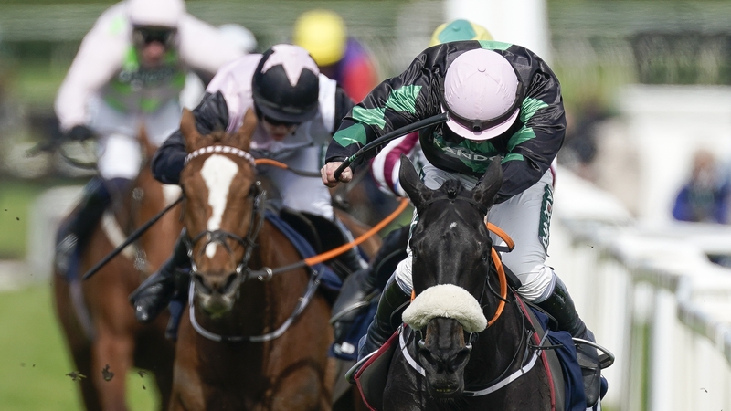 Sean Bowen drives Strong Leader home in the Liverpool Hurdle