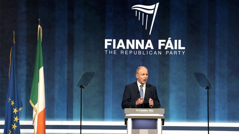 An Tánaiste Micheál Martin ag labhairt ag Ard Fheis a pháirtí inné