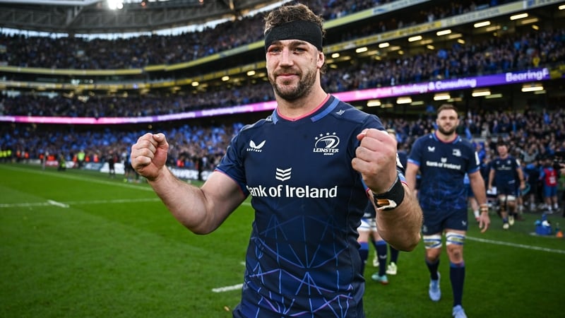 Caelan Doris celebrates at the final whistle