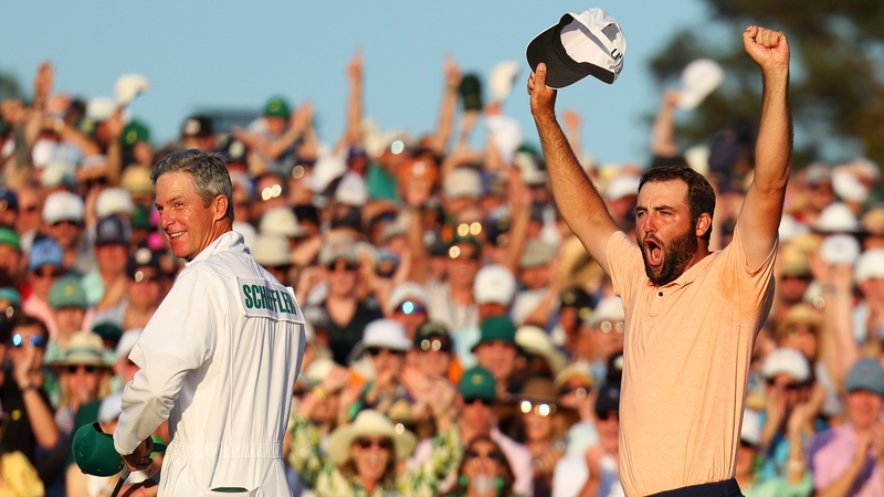 Scottie Scheffler celebrates his second Masters title in three years