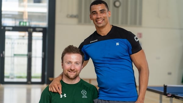Paralympian Colin Judge and Olympian Jordan Conroy in RTÉ's Man Up?