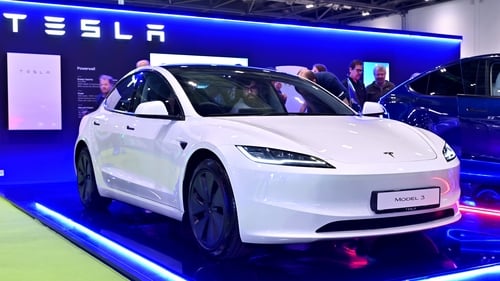The electric automaker's shares rose more than 6% to a more than two-year high of $315.56