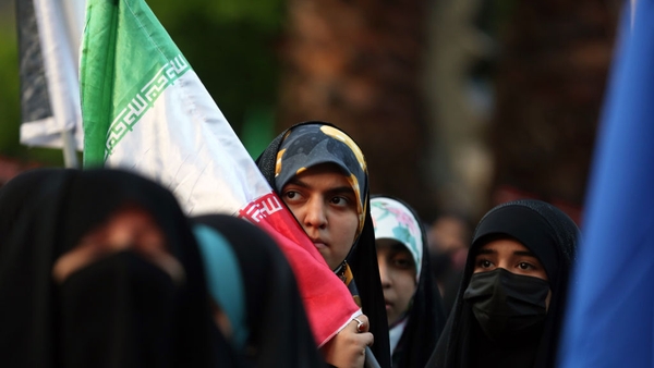 A group held a demonstration in Tehran in support of Iran's attack on Israel
