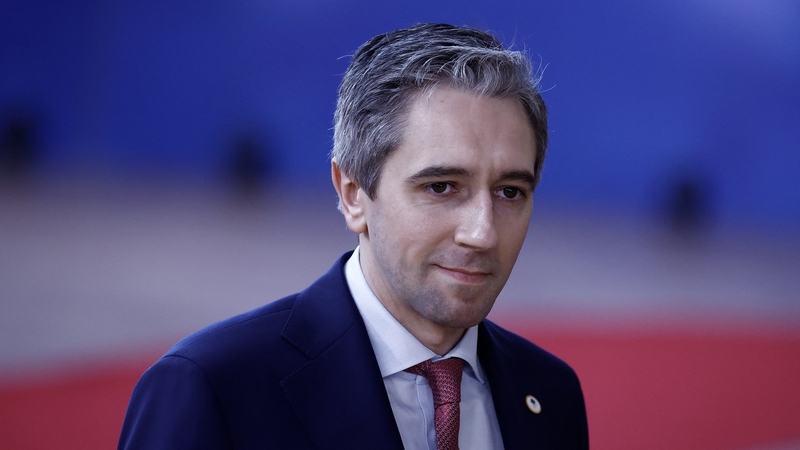 Simon Harris pictured arriving in Brussels at his first EU summit as Taoiseach