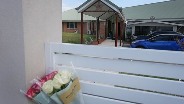 Flowers left at the scene of the church attack