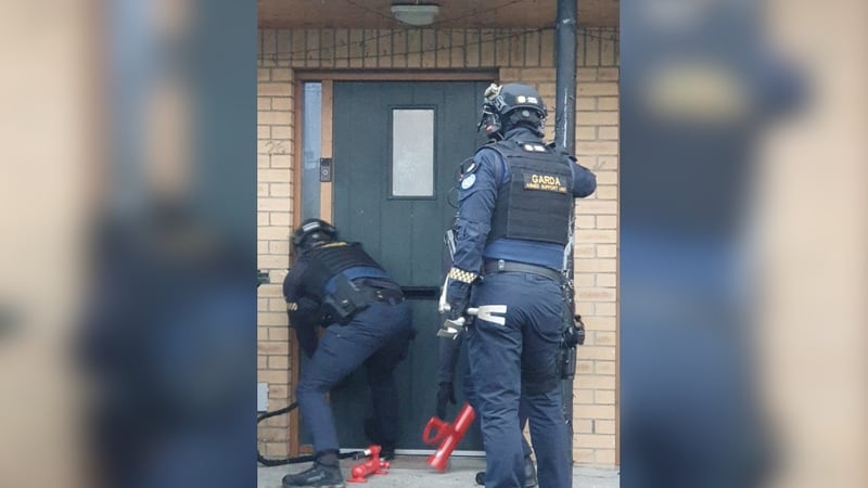 Gardaí seen carrying out one of the searches earlier this week