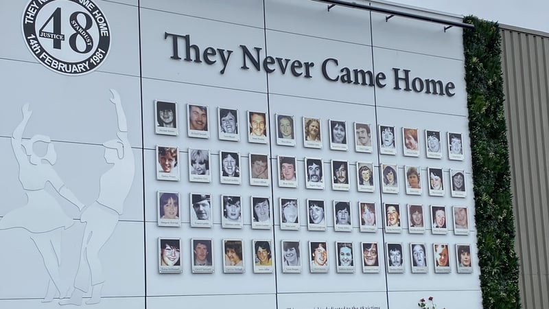 The memorial to the 48 people who died in the Stardust fire in 1981