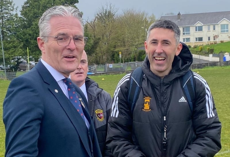 Jarlath Burns agus Rory Kavanagh i dTír Chonaill inniu.