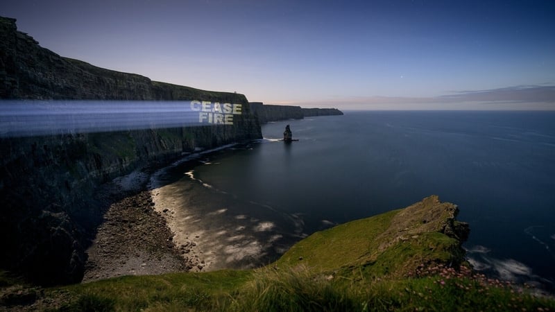 The group of artists called for urgent political action to bring about a permanent ceasefire in Gaza (Pic: George Karbus)