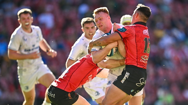 Ciarán Frawley scored both tries for Leinster on the day