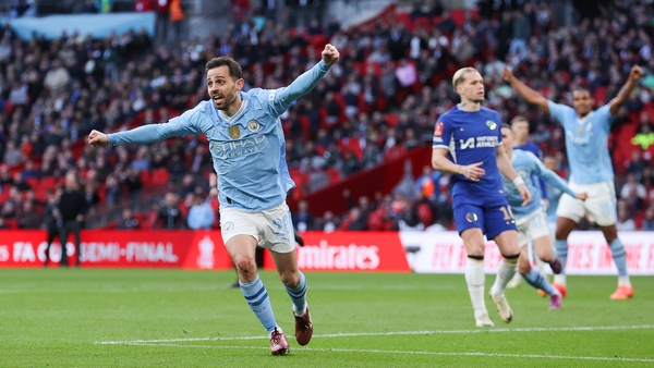 Bernardo Silva celebrates the winner as Manchester City moved into the FA Cup final