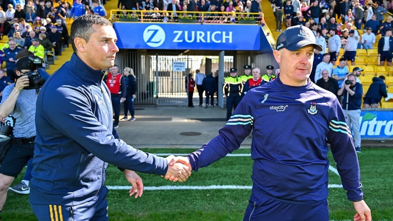 Keith Rossiter and Micheál Donoghue at full-time