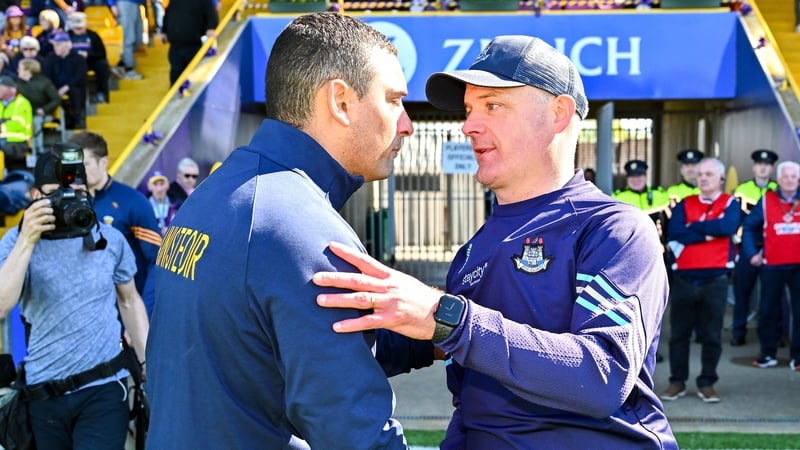 Neil McManus expects Keith Rossiter's Wexford to go further than Micheál Donoghue's (r) Dublin