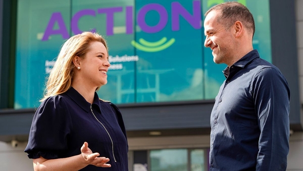 Lauren Sharpe of BGF and Aaron Mooney, CEO of Action24, at today's funding announcement