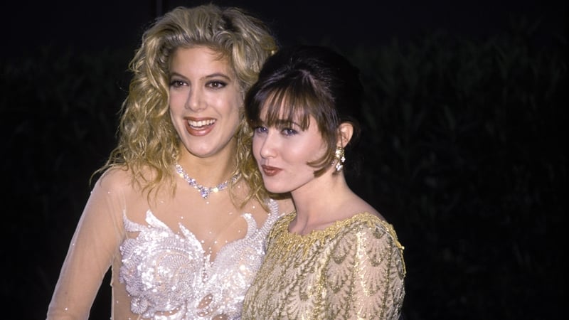 Shannen Doherty and Tori Spelling, pictured in Hollywood in March 1992 - "One minute we were friends and one minute we weren't"