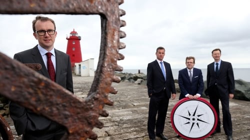 Ger Goold from Kernel Capital (front) along with David Mountjoy, Senior Manager, Corporate Banking Ireland, Bank of Ireland; John Byrne, CEO of Corlytics and Leo McAdams, Manager of Financial Services and BPO at Enterprise Ireland