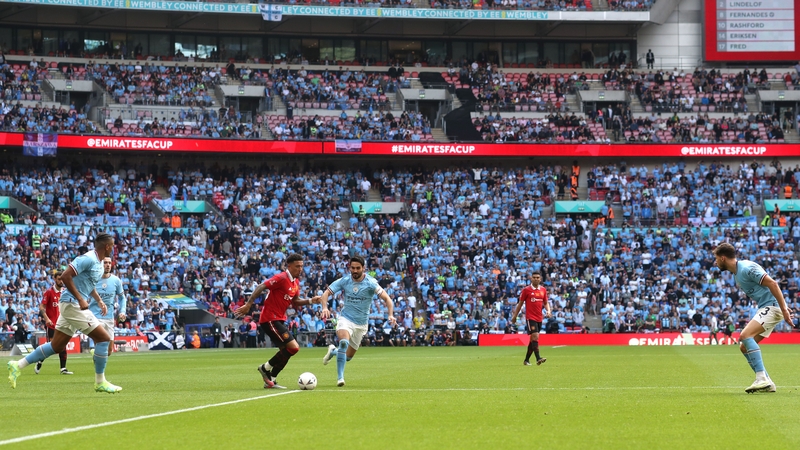 Manchester United will play Manchester City in the final, with a 3pm kick-off
