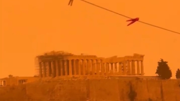 A yellow-orange haze smothered several regions after several days of strong winds from the south
