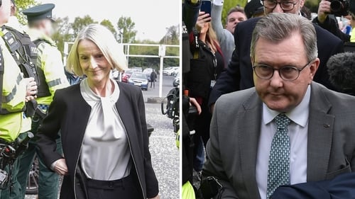 Jeffrey Donaldson and his wife Eleanor are being tried on historical sexual offences (File image)