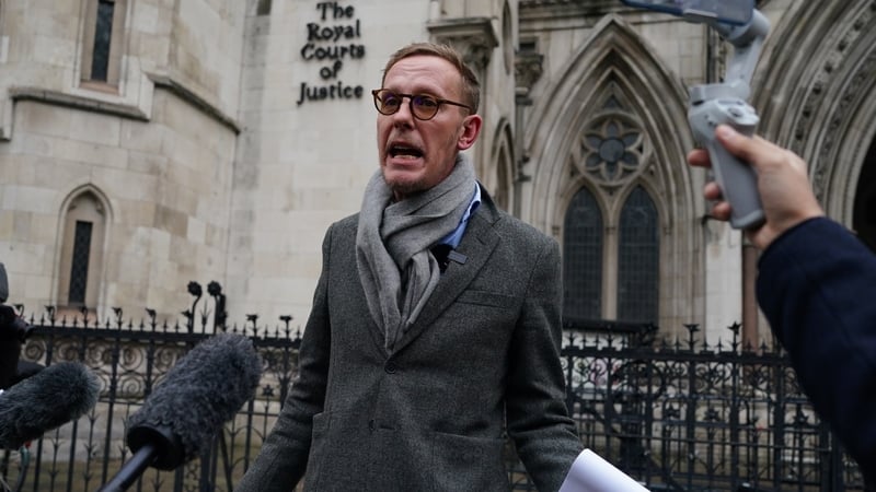 Laurence Fox making a statement outside the Royal Courts of Justice, central London in January [Photo: Jordan Pettitt / PA Wire]