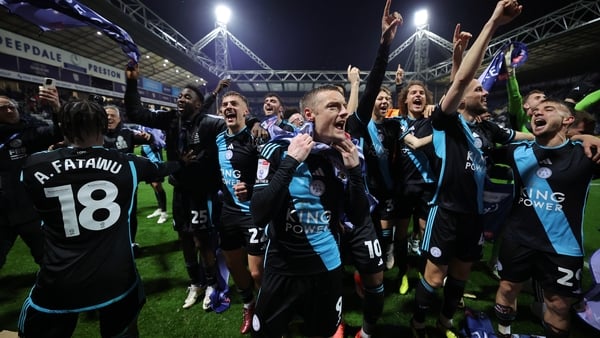 Vardy on double as Leicester wrap up Championship title