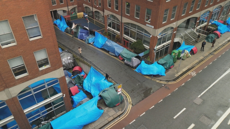 Tents used by International Protection applicants seen on Dublin's Mount Street last year