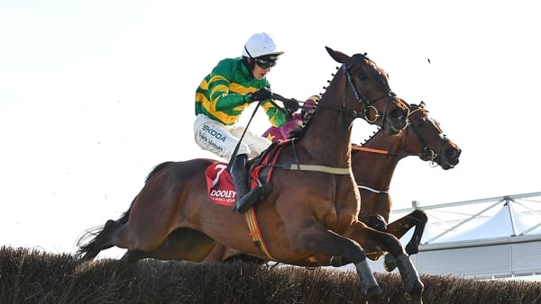 Spillane's Tower and Mark Walsh jump the last on their way to victory