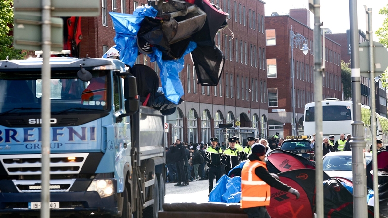 Hundreds of people who had been living in tents on Mount Street were moved to new locations on Wednesday