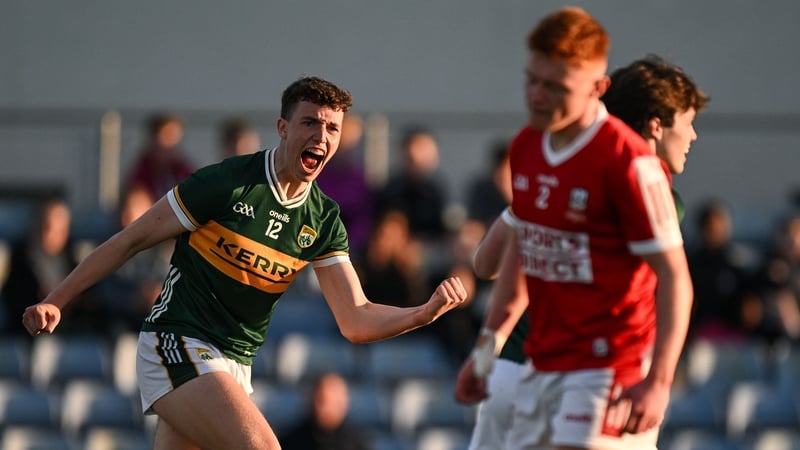 Tomás Kennedy celebrates after scoring Kerry's goal