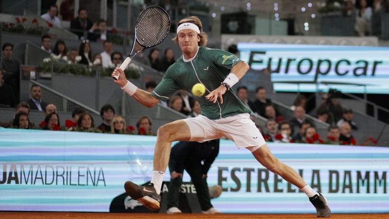 Andrey Rublev en route to beating the home favourite in Madrid