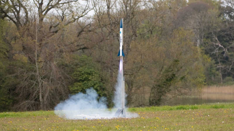 The CanSats are deployed at a height of 350 metres before descending under parachutes