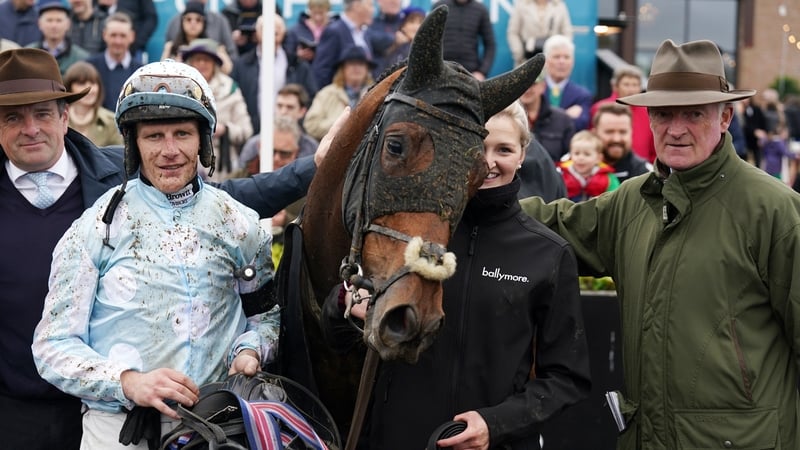 Paul Townend and trainer Willie Mullins after Kargese's victory