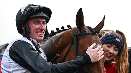 Jockey Jack Kennedy and Teahupoo after winning the Ladbrokes Champion Stayers Hurdle