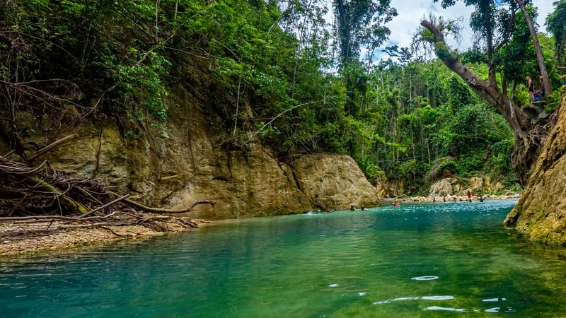 Kawasan Falls in Badian, Cebu, the Philippines is a popular tourist destination