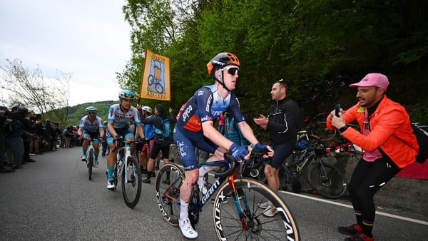 Eddie Dunbar during yesterday's second stage