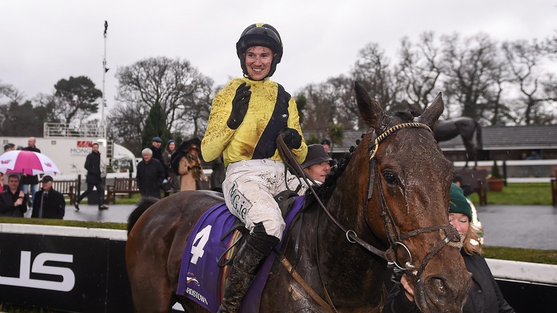 Adrian Heskin after winning aboard Chain Gang at the 2015 Leopardstown Christmas Festival