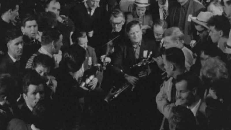 Scenes from the 14th Fleadh Cheoil na hÉireann in Clones in 1964. Photo: RTÉ