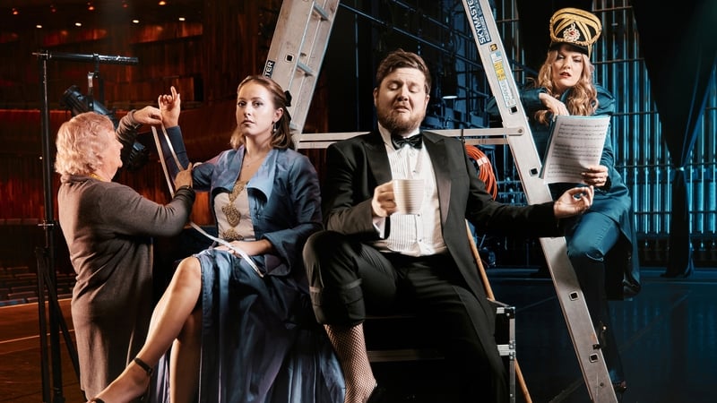 Wexford Festival Opera Wardrobe Supervisor Anne Reck, with artists Jade Phoenix, Rory Dunne and Ioana Pipelea