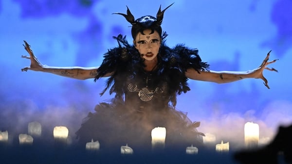 Bambie Thug performing at the Eurovision semi-final in Malmo last night